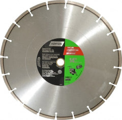 Norton - 14" Diam, 1" Arbor Hole Diam, Wet & Dry Cut Saw Blade - Diamond-Tipped, Standard Round Arbor - Exact Tooling
