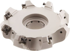 Iscar - 5.58" Cut Diam, 1-1/2" Arbor Hole, 0.276" Max Depth of Cut, 45° Indexable Chamfer & Angle Face Mill - 8 Inserts, S845 SX.U 16.. Insert, Right Hand Cut, 8 Flutes, Through Coolant, Series Helido - Exact Tooling