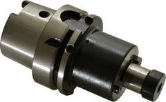 Parlec - HSK63A Taper Shank 3/4" Pilot Diam Shell Mill Holder - 2.37" Flange to Nose End Projection, 1-3/4" Nose Diam, 3/8-24 Lock Screw, Through-Spindle Coolant - Exact Tooling
