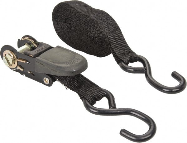 Erickson Manufacturing - 15' Long x 1" Wide, 1,200 Lb Basket Capacity, 1,200 Lb Vertical Capacity, Nylon Web Sling - Black - Exact Tooling