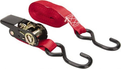 Erickson Manufacturing - 15' Long x 1" Wide, 500 Lb Basket Capacity, 500 Lb Vertical Capacity, Polypropylene/Zinc Web Sling - Red - Exact Tooling