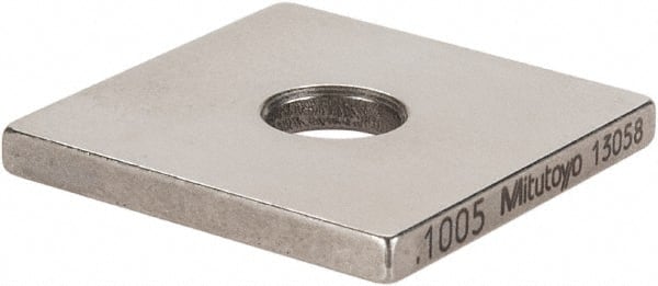 Mitutoyo - 0.1005" Square Steel Gage Block - Accuracy Grade 0, Includes Certificate of Inspection - Exact Tooling
