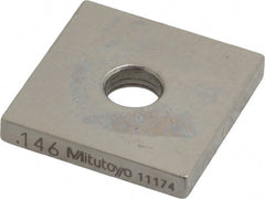 Mitutoyo - 0.146" Square Steel Gage Block - Accuracy Grade 0, Includes Certificate of Inspection - Exact Tooling