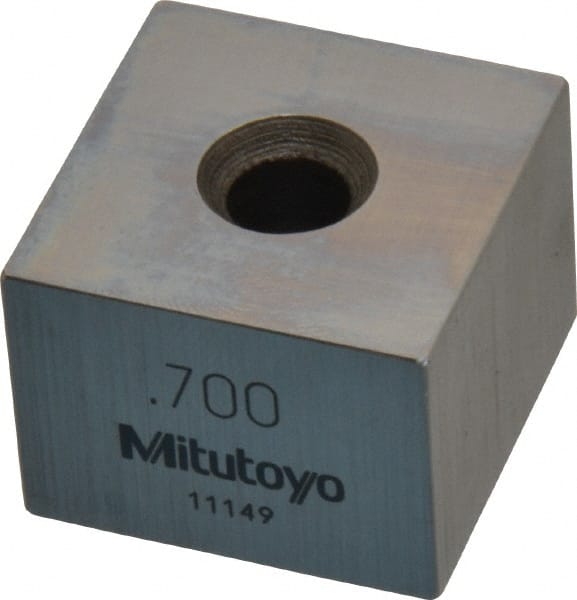 Mitutoyo - 0.7" Square Steel Gage Block - Accuracy Grade 0, Includes Certificate of Inspection - Exact Tooling