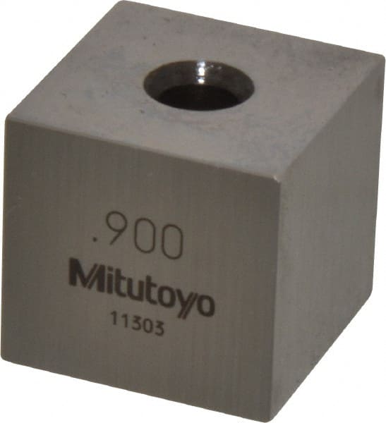 Mitutoyo - 0.9" Square Steel Gage Block - Accuracy Grade 0, Includes Certificate of Inspection - Exact Tooling