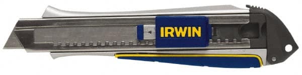 Irwin - Snap Utility Knife - 9mm Blade, Blue & Yellow Handle, 3 Blades Included - Exact Tooling
