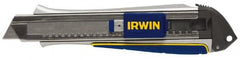 Irwin - Snap Utility Knife - 9mm Blade, Blue & Yellow Handle, 3 Blades Included - Exact Tooling