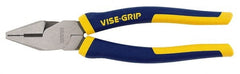 Irwin - 8" OAL, 1-15/32" Jaw Length x 1-3/16" Jaw Width, Side Cutting Linesman's Pliers - North American Jaw, Standard Head, ProTouch Handles - Exact Tooling