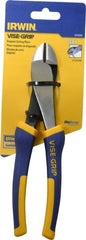 Irwin - 8" OAL, Diagonal Cutter - 7/8" Jaw Length x 1-1/8" Jaw Width, Oval Head, ProTouch Handle - Exact Tooling