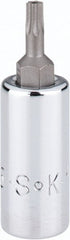SK - 1/4" Drive, T15 Torx Bit Socket - 1-3/4" OAL, Tamper Resistant - Exact Tooling