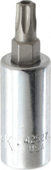 SK - 1/4" Drive, T27 Torx Bit Socket - 1-3/4" OAL, Tamper Resistant - Exact Tooling
