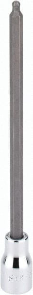 SK - 3/8" Drive, 4mm Hex Bit Socket - 6" OAL, 5" Bit Length, Long Ball End Hex Bit Socket - Exact Tooling