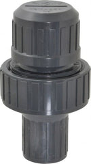 Plast-O-Matic - 1/2" Pipe, 100 Max psi, PVC, Normally Closed Design Vacuum Breaker Valve - Viton Seal, NPT End Connections - Exact Tooling