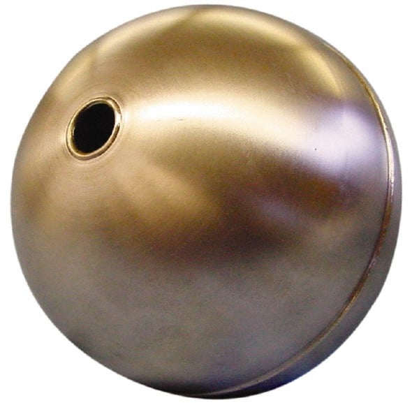 Made in USA - 8" Diam, Spherical, Tubed Through Connection, Metal Float - 1/2" Rod Thread, Stainless Steel, 450 Max psi, 20 Gauge - Exact Tooling
