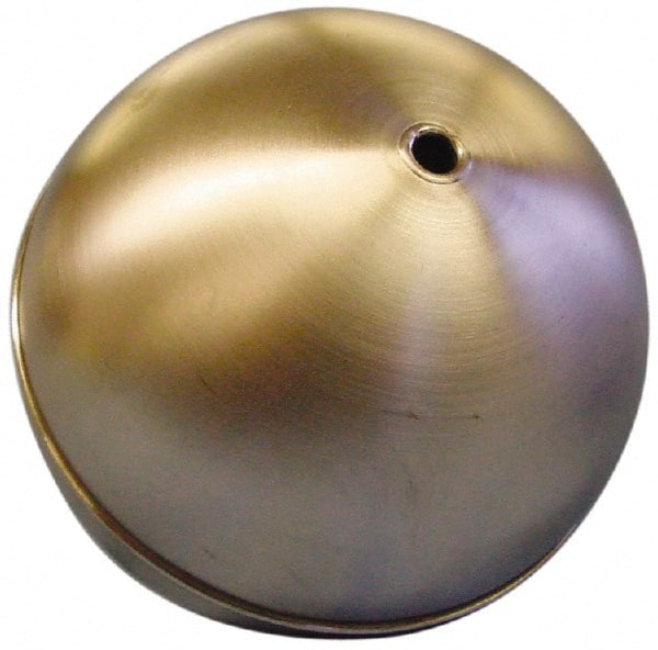 Made in USA - 3" Diam, Spherical, Tubed Through Connection, Metal Float - 1/4" Rod Thread, Stainless Steel, 750 Max psi, 24 Gauge - Exact Tooling