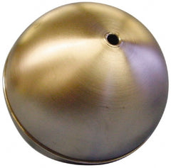 Made in USA - 4" Diam, Spherical, Tubed Through Connection, Metal Float - 1/4" Rod Thread, Stainless Steel, 900 Max psi, 19 Gauge - Exact Tooling