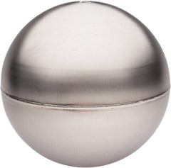 Made in USA - 8" Diam, Spherical, Tubed Through Connection, Metal Float - 3/8" Rod Thread, Stainless Steel, 450 Max psi, 20 Gauge - Exact Tooling