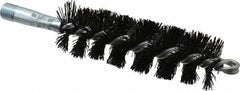 Schaefer Brush - 5" Brush Length, 1-1/2" Diam, Nylon Single Stem, Single Spiral Tube Brush - 7-1/4" Long, Nylon, 1/4" NPSM Male Connection - Exact Tooling