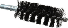 Schaefer Brush - 5" Brush Length, 2" Diam, Nylon Single Stem, Single Spiral Tube Brush - 7-1/4" Long, Nylon, 1/4" NPSM Male Connection - Exact Tooling