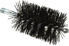 Schaefer Brush - 5" Brush Length, 3" Diam, Nylon Single Stem, Single Spiral Tube Brush - 7-1/4" Long, Nylon, 1/4" NPSM Male Connection - Exact Tooling