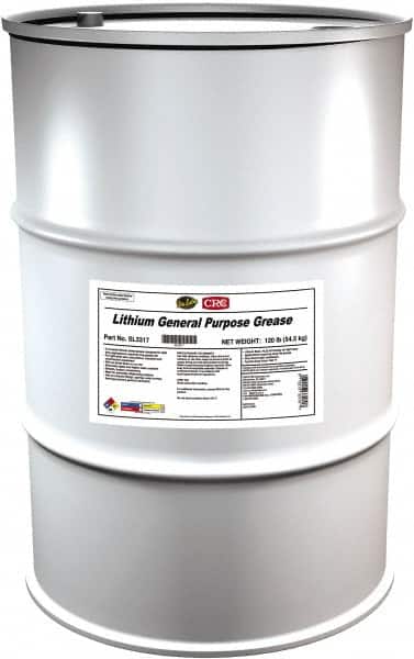 CRC - 120 Lb Keg Lithium-12 Gel Paste Grease - Amber, Nonflammable, 250°F Max Temp, NLGIG 2, - Exact Tooling