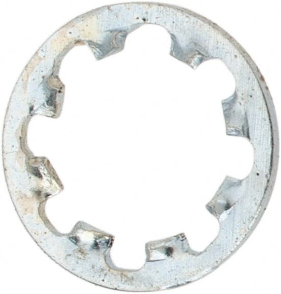 Value Collection - #10 Screw, 0.204" ID, Steel Internal Tooth Lock Washer - 0.311" OD, Zinc-Plated, Grade 1075 - Exact Tooling
