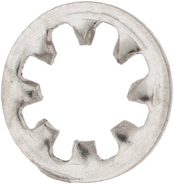 Made in USA - #8 Screw, 0.176" ID, Stainless Steel Internal Tooth Lock Washer - 0.336" OD, Uncoated, Grade 316 - Exact Tooling