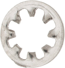 Made in USA - #8 Screw, 0.176" ID, Stainless Steel Internal Tooth Lock Washer - 0.336" OD, Uncoated, Grade 316 - Exact Tooling