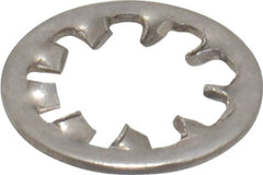 Made in USA - 1/4" Screw, 0.267" ID, Stainless Steel Internal Tooth Lock Washer - 0.478" OD, Uncoated, Grade 316 - Exact Tooling