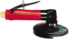 Chicago Pneumatic - 4" Wheel Diam, 13,000 RPM, Pneumatic Angle & Disc Grinder - 19 CFM, Rear Exhaust - Exact Tooling