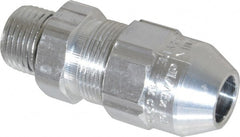 Thomas & Betts - 0.4 to 0.54" Cable Capacity, Class 1, Gas & Vapor Environments, Straight Strain Relief Cord Grip - 1/2 NPT Thread, Aluminum - Exact Tooling