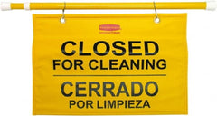 Rubbermaid - "Closed for Cleaning/Cerrado Por Limpieza", 13" Long, Pressure-Sensitive Vinyl Safety Sign - Rectangle, Use for Accident Prevention - Exact Tooling