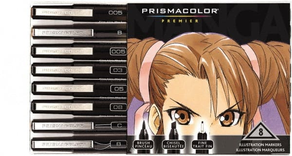Prismacolor - Black, Sepia Art Marker - Brush Tip, Alcohol Based Ink - Exact Tooling