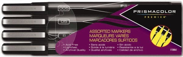 Prismacolor - Black Art Marker - Brush Tip, Alcohol Based Ink - Exact Tooling