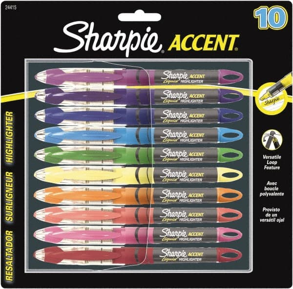 Sharpie - Assorted Colors, Highlighter - Chisel Tip, AP Nontoxic Ink - Exact Tooling