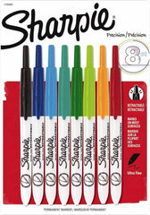 Sharpie - Assorted Colors, Permanent Marker - Retractable Ultra Fine Tip, AP Nontoxic Ink - Exact Tooling