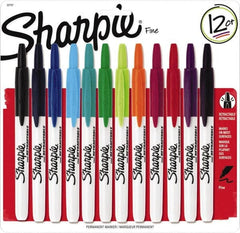 Sharpie - Assorted Colors, Permanent Marker - Retractable Fine Tip, AP Nontoxic Ink - Exact Tooling