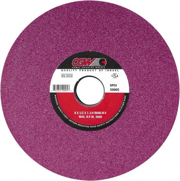 Camel Grinding Wheels - 14" Diam x 5" Hole x 1-1/2" Thick, J Hardness, 46 Grit Surface Grinding Wheel - Aluminum Oxide, Type 1, Medium Grade, Vitrified Bond, No Recess - Exact Tooling