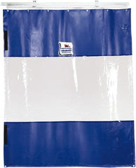TMI, LLC - 24' Door Width x 12' Door Height PVC Solid with Vision Panel (Style) Industrial Curtain Kit - Blue/Clear - Exact Tooling