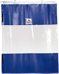 TMI, LLC - 24' Door Width x 10' Door Height PVC Solid with Vision Panel (Style) Industrial Curtain Kit - Blue/Clear - Exact Tooling