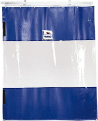 TMI, LLC - 12' Door Width x 10' Door Height PVC Solid with Vision Panel (Style) Industrial Curtain Kit - Blue/Clear - Exact Tooling