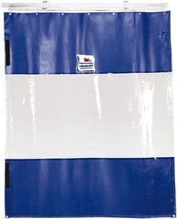 TMI, LLC - 6' Door Width x 10' Door Height PVC Solid with Vision Panel (Style) Industrial Curtain Kit - Blue/Clear - Exact Tooling