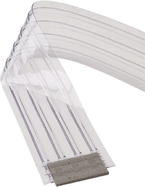 TMI, LLC - Clear Ribbed with Reinforced Bonded Bead Replacement Strips, Armor Bond Dock Curtain Strips - 8" Wide x 8' Long x 0.072" Thick, PVC - Exact Tooling