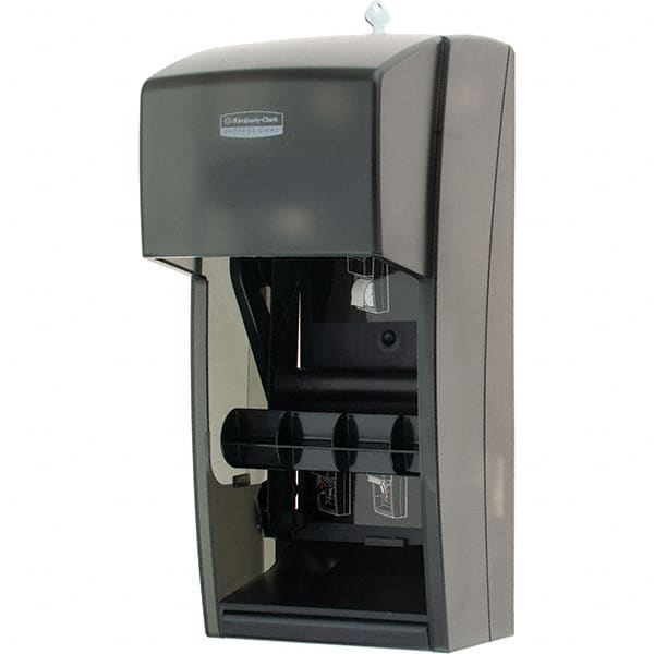 Kimberly-Clark Professional - Standard Double Roll Plastic Toilet Tissue Dispenser - 6" Wide x 13.6" High x 6.6" Deep, Gray - Exact Tooling