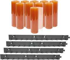 Aleco - 7' Door Width x 10' Door Height PVC Smooth Strip Door Kit - Light Beige Tint - Exact Tooling