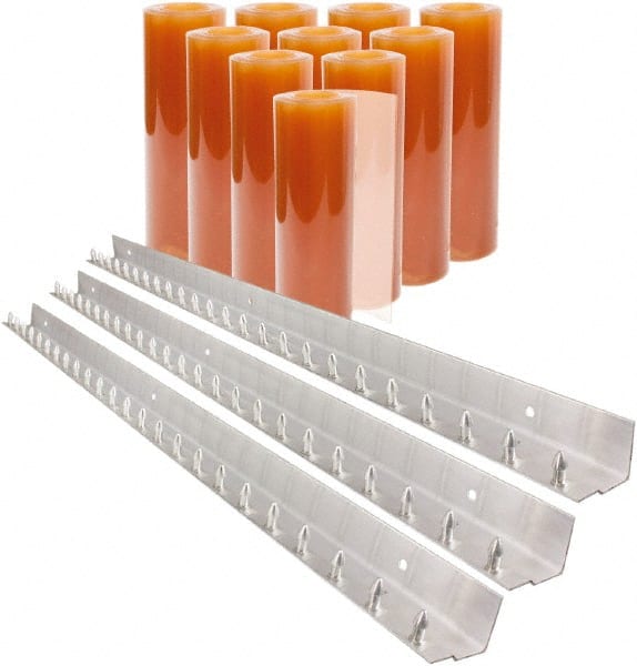 Aleco - 7' Door Width x 10' Door Height PVC Smooth Strip Door Kit - Light Beige Tint - Exact Tooling