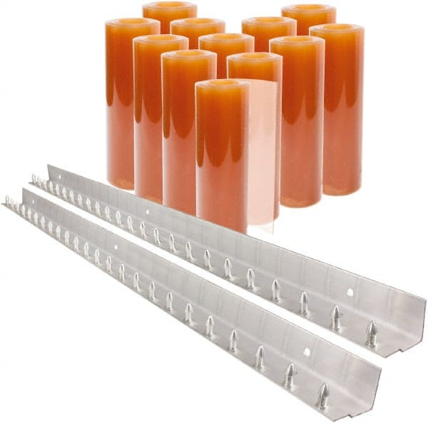 Aleco - 8' Door Width x 10' Door Height PVC Smooth Strip Door Kit - Light Beige Tint - Exact Tooling