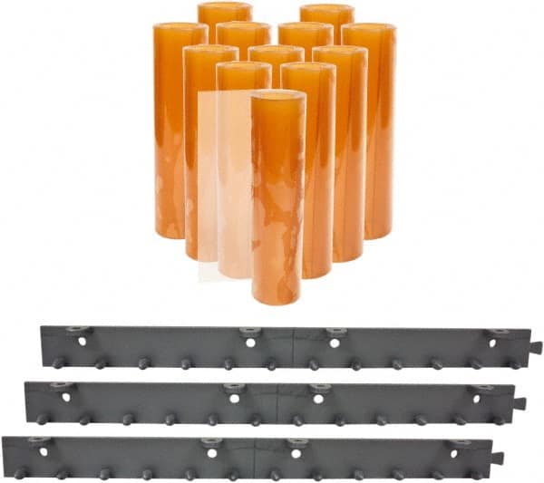 Aleco - 6' Door Width x 8' Door Height PVC Smooth Strip Door Kit - Light Beige Tint - Exact Tooling
