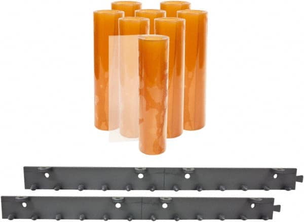 Aleco - 4' Door Width x 7' Door Height PVC Smooth Strip Door Kit - Light Beige Tint - Exact Tooling