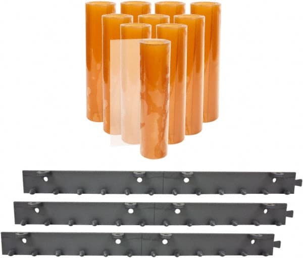 Aleco - 5' Door Width x 8' Door Height PVC Smooth Strip Door Kit - Light Beige Tint - Exact Tooling